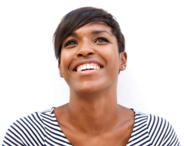 Cheerful young african american woman smiling